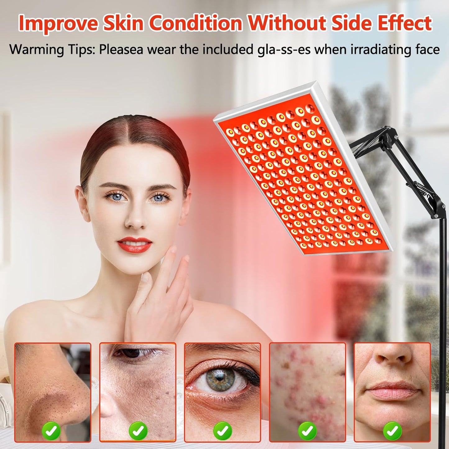 Clear skin improvement using DUGSDG Infrared Panel, focusing on reducing blemishes and enhancing complexion naturally.