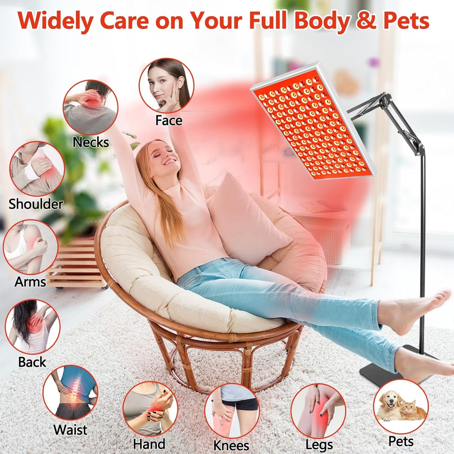 Full-body and pet care with DUGSDG Infrared Light Therapy Panel for shoulders, neck, back, and more.