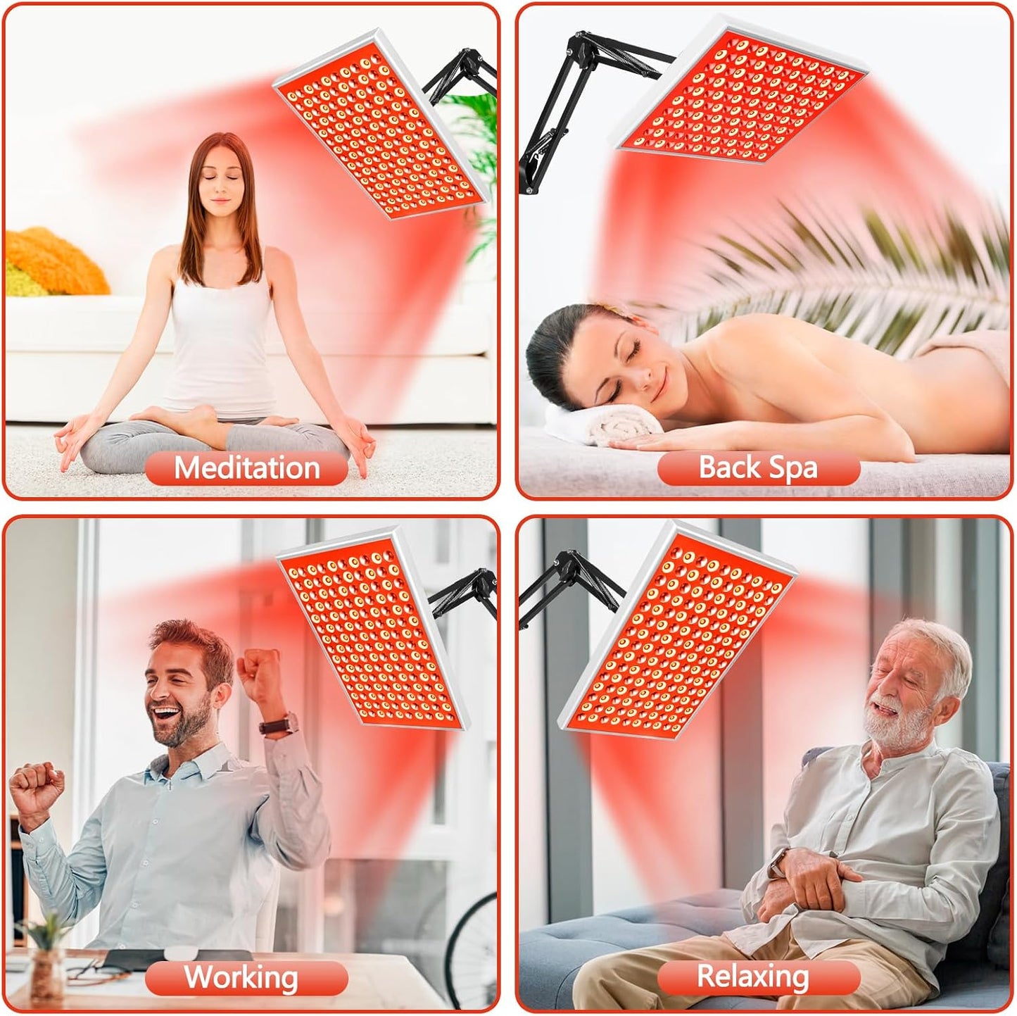 Relaxation, meditation, and spa-like experience with the DUGSDG Infrared Therapy Panel for improved well-being.